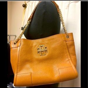Tory Burch light brown leather bag with chain